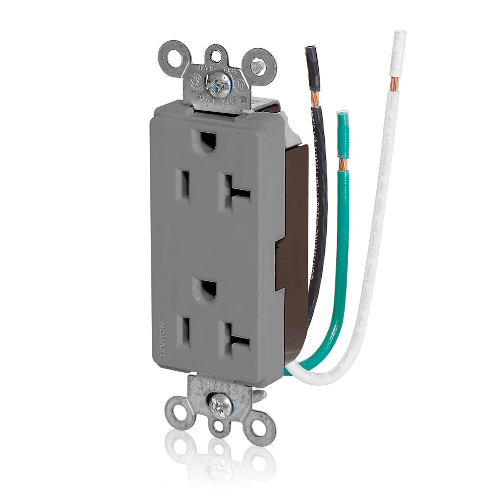 Leviton 16352-LGY 20 A 125 VAC Switches & Receptacle Gray