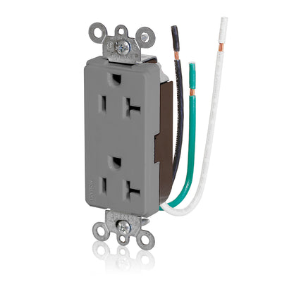 Leviton 16352-LGY 20 A 125 VAC Switches & Receptacle Gray