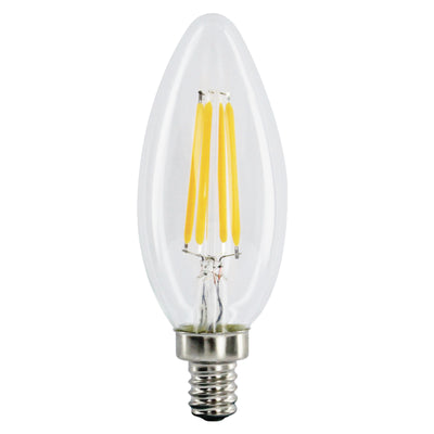 Envision LED-FLM-E12FL-4W-27K Filament E12 Candle Flame Tip, Clear
