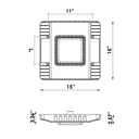 Envision LED-CP2-WH-150W-40/50K Large Square Canopy: Slim-Line, White