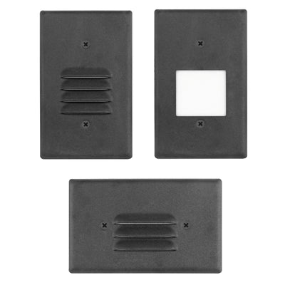 Envision LED-STEP-AGL-2W-27K-120-BLK Step Light: 3 Interchangeable Faces: (Horizontal/Vertical)/ Flat Frost: Lux-Line, Black