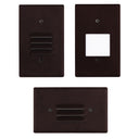 Envision LED-STEP-AGL-2W-27K-120-BZ Step Light: 3 Interchangeable Faces: (Horizontal/Vertical)/ Flat Frost: Lux-Line, Bronze