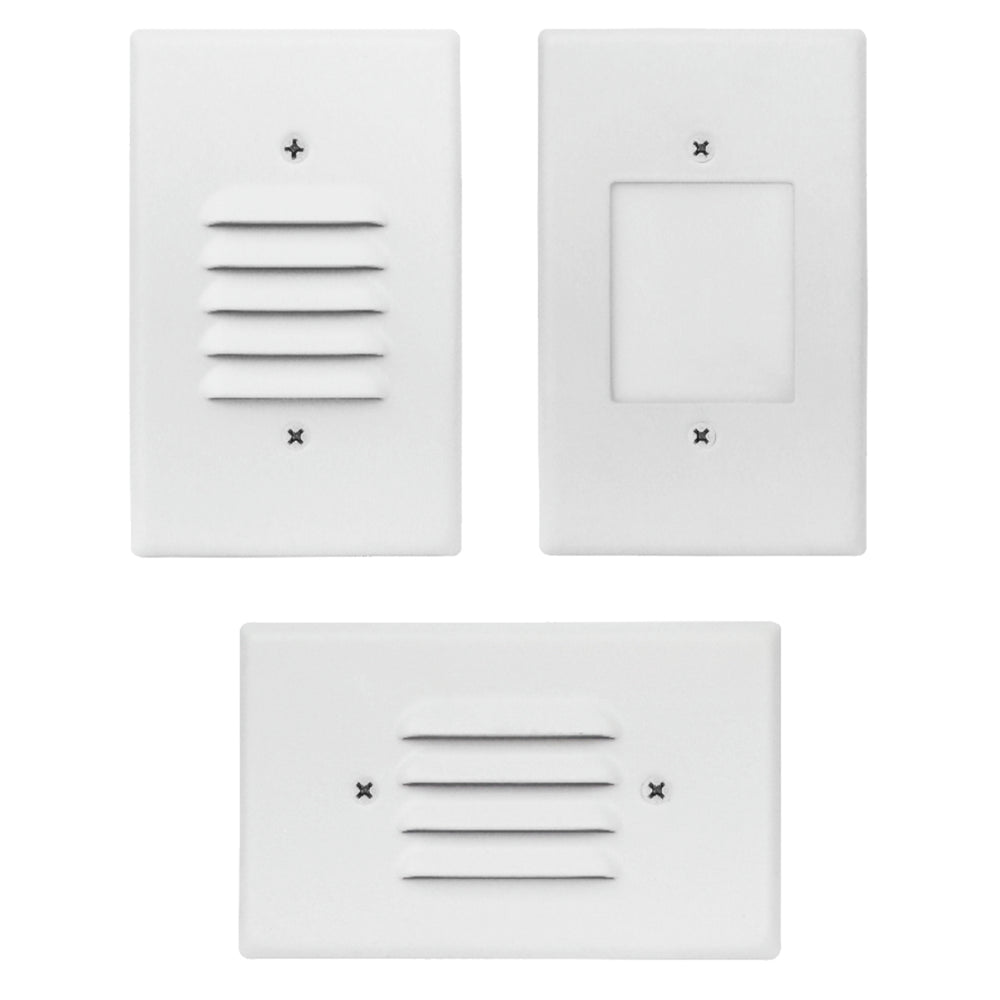 Envision LED-STEP-AGL-2W-30K-120-WH Step Light: 3 Interchangeable Faces: (Horizontal/Vertical)/ Flat Frost: Lux-Line, White
