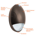 Envision LED-WPE-15W-TRI-PC-BZ Wall Pack: EGG-Line, Bronze