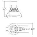 Envision LED-MDL-1-ADJ-6W-30K-RD-WH-12V 1" LV Round Gimbal Downlight: Mini-Line, White Round