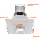 Envision LED-MDL-1-ADJ-6W-30K-SQ-WH-12V 1" LV Square Gimbal Downlight: Mini-Line, White Square
