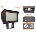 Envision LED-ARL3-ARC-3P150-TRI-BZ-UNV-PC Large Architectural Flood: Arcy-Line, 150/120/80w, Bronze