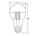 Envision LED-FLM-A19-HM-4W-18K Filament A19 Half Mirror, Clear