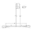 Envision SK-20FT-Y-LC-CB Suspension Kit: 20' Y-Shape, Loop Top, Carabiner Bottom (Adjustable Length), Silver