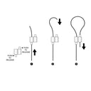 Envision SK-20FT-Y-LC-PD Suspension Kit: 20' Y-Shape, Loop Top, Paddle Bottom (Adjustable Length), Silver