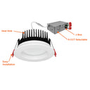 Envision LED-MDJBX-4-15W-5CCT-WH-R 4" Frosted Downlight: M-Line, White Round
