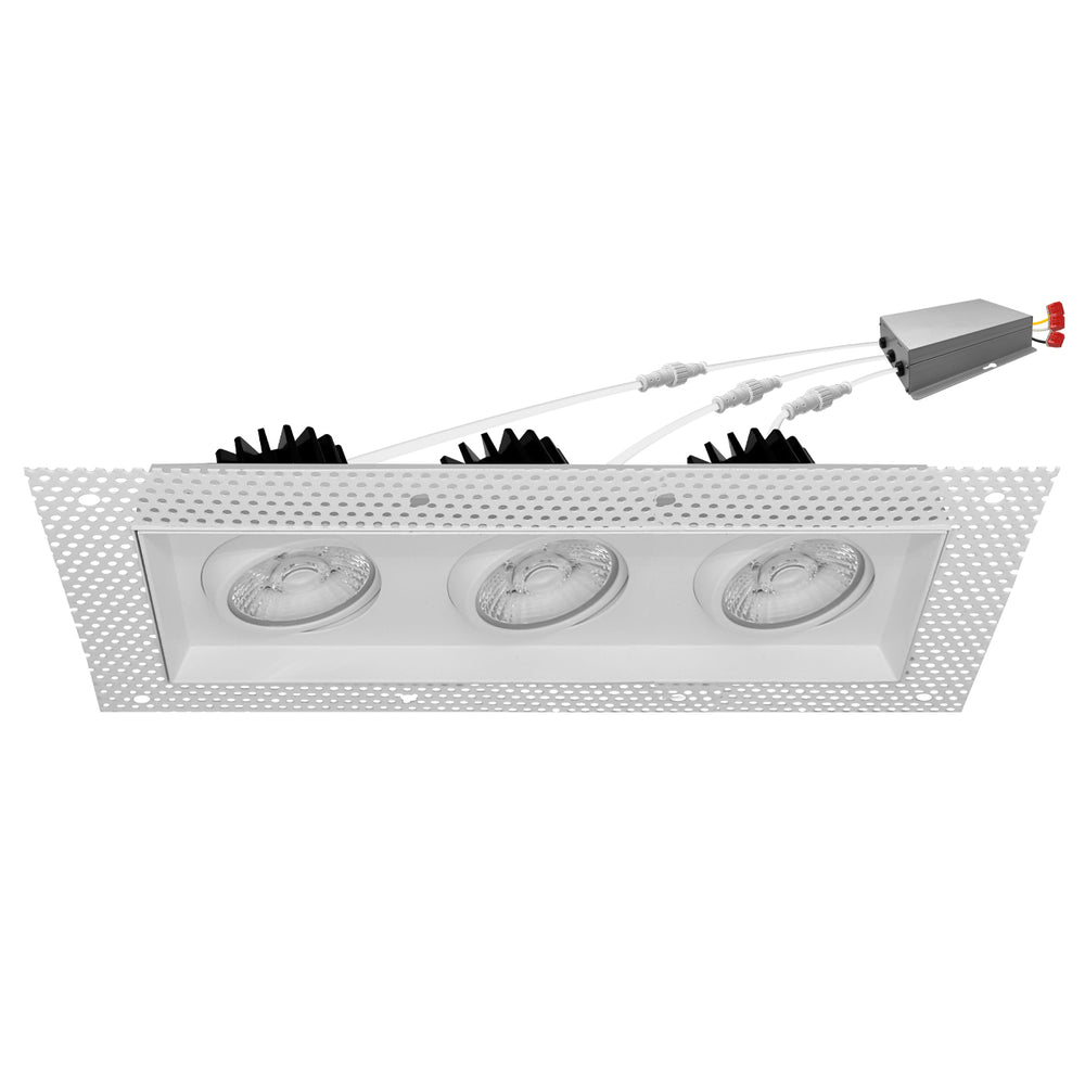 Envision LED-SQM3-TML-4-45W-5CCT-WH-20 4" Multiple Trimless: Triple Head, White