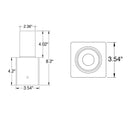 Envision TN-SQ-3 Tenon: Square 3" Pole Reducer to 2.36", Bronze