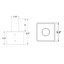 Envision TN-SQ-5 Tenon: Square 5" Pole Reducer to 2.36", Bronze