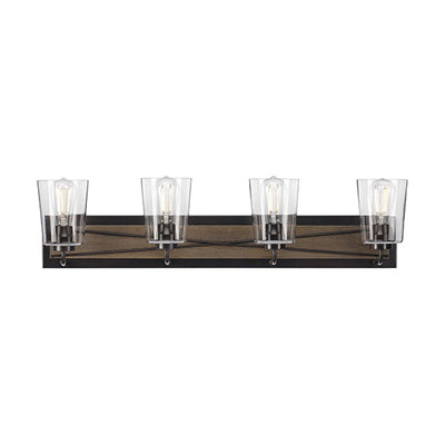 Progress Lighting P300232-020 Briarwood 4-Light Bathroom Vanity Light with Clear Glass Shade