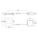 Envision LED-SL-PNL-4SQ-11W-5CCT-0/10V 4" External J-Box Square Downlight: Slim-Line, White