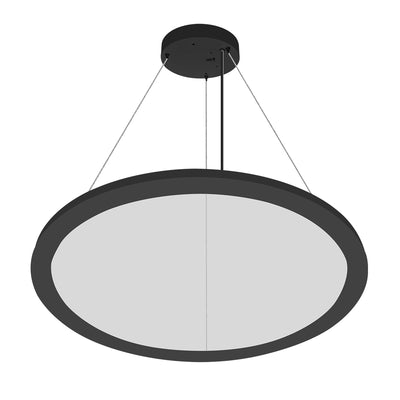 Envision LED-SRD-23-50W-UD-RTRI-BL 23" Suspended Cylinder (50% Up & Down Light) LGP Diffuser, Black