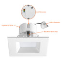 Envision LED-EDL-SQ-4-10W-5CCT-WH-12V 4" Low Voltage Premium Downlight Square, White