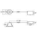 Envision LED-DLJBX-2-8W-5CCT-FR-WW-SM 2" Smooth Downlight: SnapTrim-Line FIRE RATED (White Smooth Only)