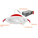 Envision LED-SL-FLT-4R-9W-5CCT-FR-WH 4" Floating Gimbal Downlight (Canless) White Round Module FIRE RATED