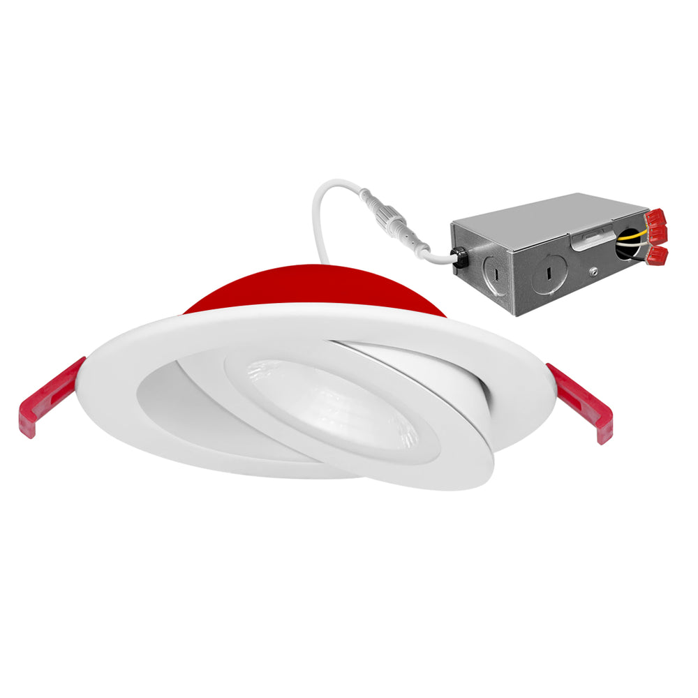 Envision LED-SL-FLT-4R-9W-5CCT-FR-WH 4" Floating Gimbal Downlight (Canless) White Round Module FIRE RATED