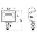Envision LED-ARL3-ARC-3P30-TRI-BZ-UNV-KNT-PC Mini Architectural Flood: Arcy-Line, 30/25/15w, Bronze