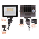 Envision LED-ARL3-ARC-3P30-TRI-BZ-UNV-KNT-PC Mini Architectural Flood: Arcy-Line, 30/25/15w, Bronze