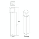 Envision LED-BLD-3P22-SQ-5CCT-UNV-CN-FL-BL-44 Bollard Round Bronze Base Only (custom paint finish w/2 week lead time), 22/16/12W