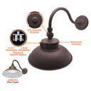 Envision LED-GNB-3P50-TRI-BZ-PC Gooseneck Area Flood: Bolt-Line, 50/40/30w, Bronze