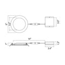 Envision LED-SL-PNL-4R-3P12W-5CCT-WH 4" Round Slim Panel Wafer Downlight, 12/10/8w, White
