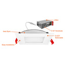 Envision LED-SL-PNL-6SQ-3P15W-5CCT-WH 6" Square Slim Panel Wafer Downlight, 15/12/9w, White