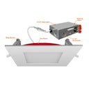 Envision LED-SL-PNL-6SQ-15W-5CCT-FR-WH 6" External J-Box Round Downlight: Slim-Line: FIRE RATED, White