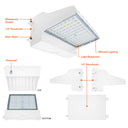 Envision LED-WPFC-FL-5P60W-TRI-WH-PC Wall Pack: Flat-FC-Line, 60/50/40/30/20W, White
