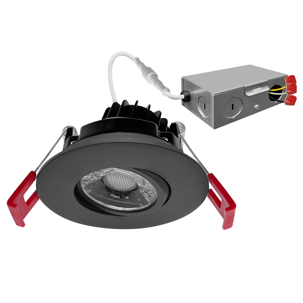 Envision LED-DLJBX-ADJ-3-6W-3WD-BLK-R 3" Gimbal Downlight: SnapTrim-Line, Black