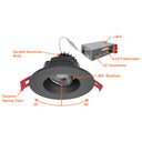 Envision LED-DLJBX-ADJ-3RG-8W-5CCT-BLK-R 3" Regressed Gimbal Downlight: SnapTrim-Line, Black