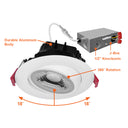 Envision LED-DLJBX-ADJ-4-12W-5CCT-WH-R 4" Gimbal Adjustable Downlight Canless, White