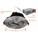Envision LED-DLJBX-ADJ-4-12W-5CCT-BN-R 4" Gimbal Adjustable Downlight Canless, Brushed Nickel