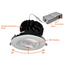 Envision LED-DLJBX-ADJ-4-18W-5CCT-WH-R 4" Gimbal Adjustable Downlight Canless, White