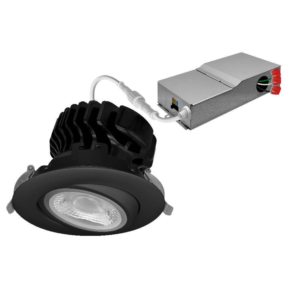 Envision LED-DLJBX-ADJ-4-18W-5CCT-BLK-R 4" Gimbal Adjustable Downlight Canless, Black