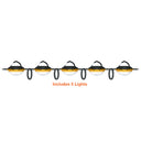 Envision LED-WKL-SL-5-80W-50K 5 Piece / 50 Feet String Work Light, Orange