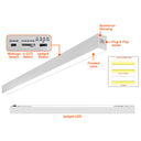 Envision LED-UDL2-8FT-3P100-5CCT-WH 8' C-Line: Suspended Linear, 100/80/60w, White