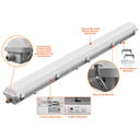 Envision LED-VPT-8FT-3P100-5CCT-UNV 8ft Vapor Tight, 100/80/60w, Gray