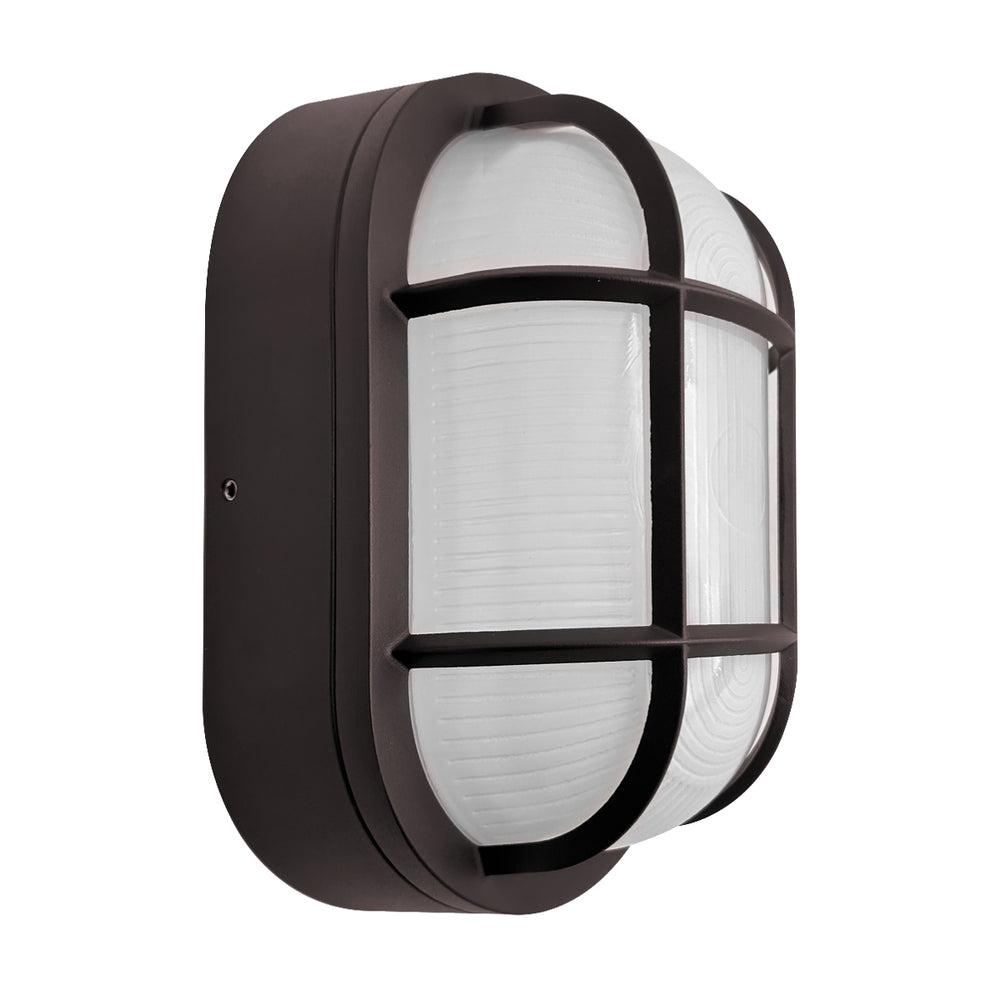 Envision LED-WPBH-3P20-TRI-BZ-PC Wall Pack: BULK-Line - Oval Checker, 20/16/12W, Bronze