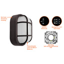 Envision LED-WPBH-3P20-TRI-BZ-PC Wall Pack: BULK-Line - Oval Checker, 20/16/12W, Bronze