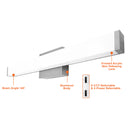 Envision LED-VT-SQFT-22-3P19-5CCT-BN Vanity Light - 21.5" Square Full, 19/15/9w, Brushed Nickel
