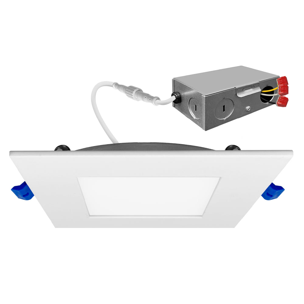Envision LED-SL-PNL-6SQ-14W-5CCT-0/10V 6" External J-Box Square Downlight: Slim-Line, White