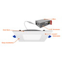 Envision LED-SL-PNL-6SQ-14W-TRI 6" Square Slim Panel Wafer Downlight, White