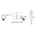 Envision BLT-ALM-BL-12V-2 Landscape Bullet Light - MR-16: Style 2 Modern, Black