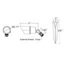 Envision BLT-ALM-BZ-12V-2 Landscape Bullet Light - MR-16: Style 2 Modern, Bronze