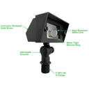 Envision FL-SM-SQ-BR-MBL-12V Landscape Flood Light: Small Square, Matte Black